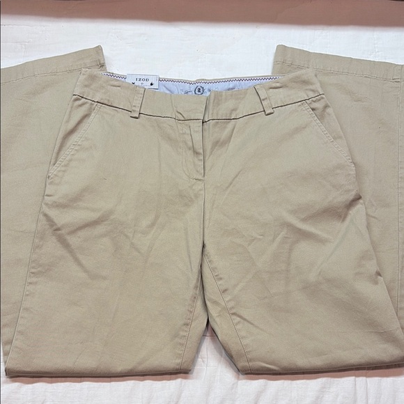 Izod Pants - Izod Women's NWT Stretch Khaki Saltwater Wash Classic Fit Chino Pants Size 8